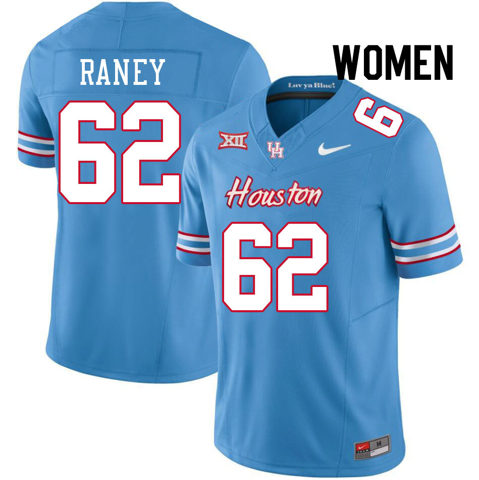 Women #62 Jack Raney Houston Cougars College Football Jerseys Stitched-Oilers